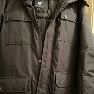 Men’s Roca Wear Puffer Coat with Hood Size Large, Black.  Like New, worn once!